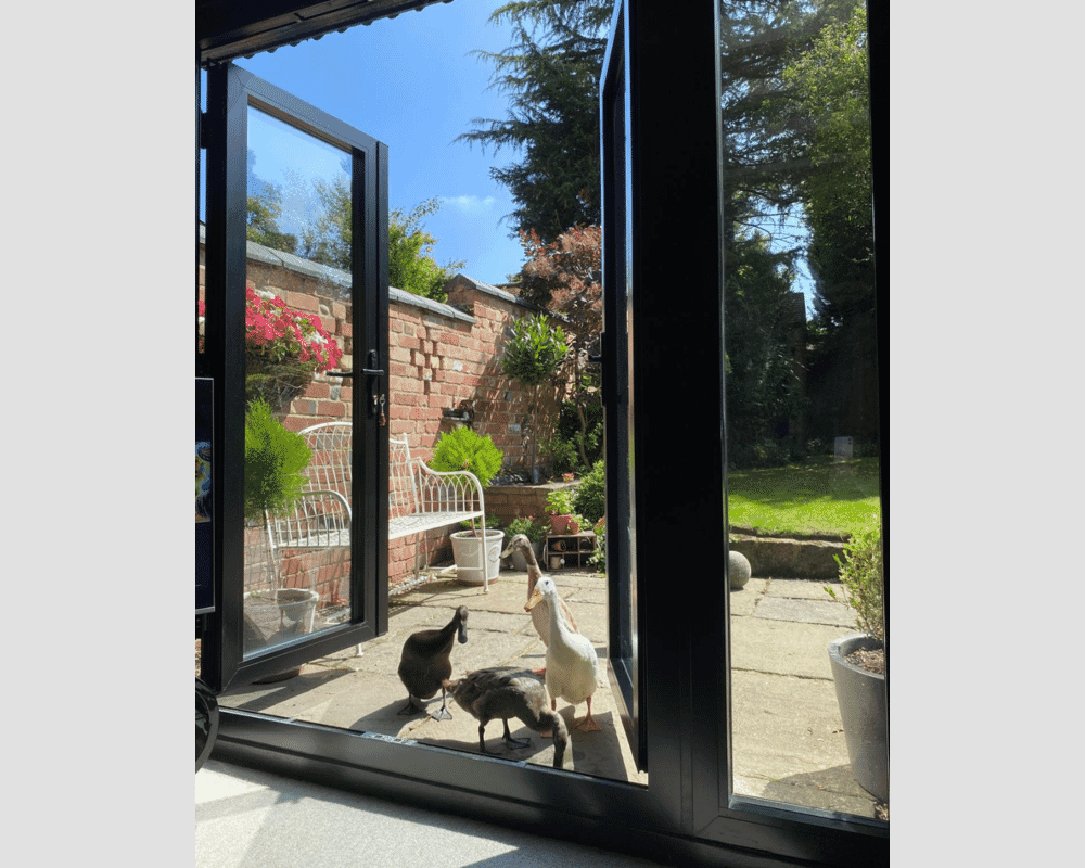 1500mm Open Out Black Aluminium French Doors